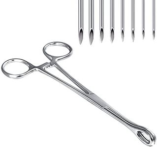 Foerster Sponge Forceps, Piercing Clamps, 7" Large Foerster Open Round Clamp Pliers Body Piercing Forceps for Navel Piercing Belly Ear Tongue Septum Lip Piercing
