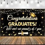 KatchOn, Congratulations Graduate Banner 2024 - Large 72x44 Inch | Black and Gold Graduation Backdrop, Graduation Decorations Class of 2024 | Congratulations Banner, 2024 Graduation Party Decorations