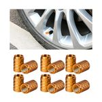 TSUGAMI 12 Pcs Car Tire Valve Stem Cap Covers, Aluminum Alloy Air Caps Cover, Leak-Proof and Corrosion Resistant Auto Accessories, Universal Stem Cap for Trucks SUVs Motorcycles (Gold)