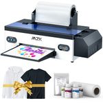 Mzk DTF Transfer Printer with Roll Feeder,L1800 Printhead A3 DTF Printer for Different Fabrics，Built-in White Stirring System，Gift Hoodies and T-Shirts (Printer+5 x 250ml DTF Ink+100m Roll Films)