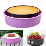 Supkiir 2Pcs Springform Pan Protector Cheesecake Pan, 8.6” Non-stick Leakproof Metal Springform Pan, 9.6” Round Silicone Cake Baking Pan Preventing Water from Entering the Springform Pan 9inch