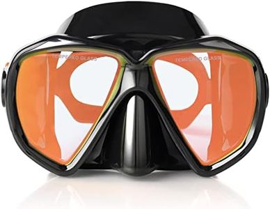 Snorkel Diving Mask, Panoramic HD Swim Mask, Anti-Fog Scuba Diving Goggles, Silicone Skirt Tempered Glass Dive Mask Adult Youth Swim Goggles with Nose Cover for Diving, Snorkeling