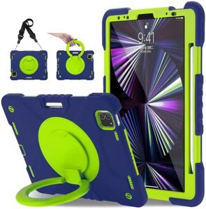 ANDNARY New iPad Pro 11 Inch Case 4th Gen 2022/3rd Gen 2021/2nd Gen 2020/1st Gen 2018 with Pencil Holder, iPad Air Case 5th/4th Generation 10.9 Inch 2022/2020 with 360° Swivel Foldable Stand for Kids