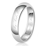 6mm My Soul Mate Always & Forever Engraved Classic Sterling Silver Plain Wedding Band Ring, Size T 1/2