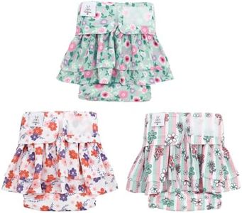 CuteBone Female Dog Diapers with Skirts 3 Pack Reusable Puppy Dresses Pants for Heat Cycle Period QBD23XL
