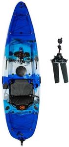 Upgraded Brooklyn 10.0 Pedal Sit-On-Top Kayak by BKC, Lightweight Fishing Kayak with Flipper Pedal Drive, Rudder Steering, 350 lb Capacity, Stable 10 ft Hull, Adjustable Seat, Storage & Rod Holders