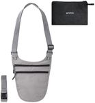 Crossbody Money Belt for Travel Women & Men Hidden, Travel Wallet Pouch - Slim Passport Holde, RFID Blocking Neck Wallet Under Clothes to Protect Cash, Credit Cards and Documents (GRAY)