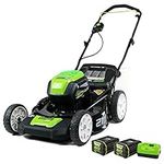 Greenworks PRO 21-Inch 80V Cordless Lawn Mower, Two 2.0AH Batteries Included GLM801601