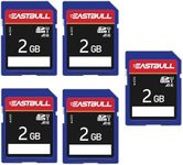 EASTBULL 5-Pack of SD Card 2GB Class 6 SD Card U1 V30 SDHC Memory Card 5-Pack for Camera, Full HD Video, with 5 Mini Cases (2 GB, 5 Pack)