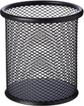 GLUN® Metal Net Pen Stand Pink Color with Round Shape Multiuse Stationary Stand Pack of 1 (Black)