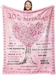 Gevuto 10 Year Old Girl Birthday Gifts Blankets,10th Birthday Decorations for Girl Throw 50"X60", Best Gifts for 10 Year Old Girls, Double Digits Birthday Gifts for 10 Year Old Girls, Teen Girl Gifts