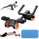 Bnlei Elbow Support Rebound Abdominal Wheel, 3 Wheel Ab Roller for Core Trainer, Stable Abdominal Exercise Equipment for Home Gym Fitness, Black