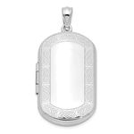 925 Sterling Silver Polished Patterned Engravable Holds 2 photos Irish Claddagh Celtic Trinity Knot Border Rectangular Locket Measures 38.5x19.15mm Wide Jewelry for Women