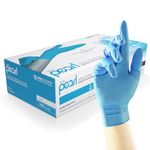 Unigloves Blue Pearl Nitrile Examination Gloves - Multipurpose, Powder Free and Latex Free Disposable Gloves - Box of 100 Gloves, Blue, Medium (GP0013)