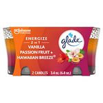 Hawaiian Breeze/Vanilla Passion Fruit, 6.8 Ounce : Glade 2in1 Jar Candle Air Freshener, Hawaiian Breeze and Vanilla Passion Fruit, 2 Count, 6.8 Ounce