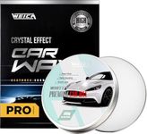 WEICA Car Wax White Solid for White Cars, Carnauba Car Wax Kit Cleaner, Car Waxing Scratch Resistance Auto Ceramics Coating 180g with Free Waxing Sponge and Towel-White