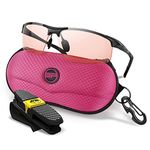 BLUPOND Shooting Glasses Women - Polarized Pink Lens Anti Fog Safety Sunglasses for Shooting Hunting Working for Men Woman