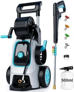 2026 Upgraded Pressure Washer 5000PSI with Luggage-Style Telescopic Handle, 4 Quick-Connect Nozzles, 500ML Soap Tank, Portable High-Power Cleaning Machine for Car, Fence, Driveway, Patio & Home,Blue