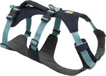 RUFFWEAR Flagline Dog Harness, Small Reflective Y Shaped Dog Harness with Handle, Lightweight Adjustable Padded Dog Walking & Dog Running Harness, 3 Lead Attachments & V Ring, Size S, Basalt Grey
