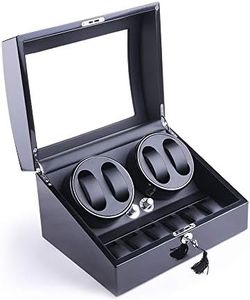 XTELARY Watch Winder, Automatic Watch Winders with 4 Winder Positions, 6 Storage Spaces, Super Quiet Motor, 4 Rotation Modes, and Dual Power Supply for Men and Women Watches