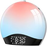 LIORQUE Sunrise Alarm Clock Wake Up Light Clock with Sunrise/Sunset Simulation, 8 Colors Atmosphere Lamp, 22 Natural Sounds, Dual Alarms, Snooze and FM Radio, Light Up Alarm Clock Bedside