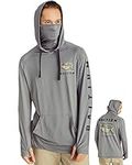 Baitium Fishing Shirts for Men Hooded Long Sleeve - UV Sun Protection UPF 50 PFG Hoodie Gaiter Unisex Yellowtail Bluefin Dri Fit, Gray, Large