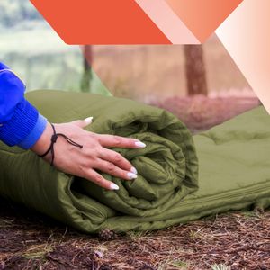 azark Double Sleeping Bag, 350GSM – Lightweight Waterproof 4-Season, Black