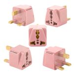 Hi-Plasst (Pack of 5) UK Adapter Plug - Type G Adapter - Perfect for Laptop, Camera, Chargers || UK Adapter for Indian Pins, India to Dubai, Hong Kong, UAE