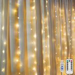 suddus 200 LED Fairy Curtain Lights for Bedroom, Hanging String Lights with Remote, Twinkle Lights for Classroom, Dorm, Wedding, Party, Birthday, Gift