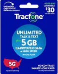 Tracfone $30 Unlimited Talk and Text, 4GB of Data / 30 Days (Smartphone Only)