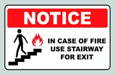 999Store office supplies sunboard Notice use Stairway in case of fire exit Office and Hotel Sign Board sticker signage (18X15 cm) Multi