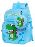 KNGZUNO Toddler Dinosaur Backpack For Boys (Light Blue) Nursery Backpack 31x26x10cm School Bag Lightweight