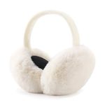 Airmoon Ear Muffs for Women - Winter Ear Warmers - Soft & Warm Cable Knit Furry Fleece Earmuffs - Ear Covers for Cold Weather (white)