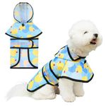 KOOLTAIL Dog Raincoat Hooded Slicker Poncho with Leash Hole, Dog Raincoat for Small Medium Dogs, Waterproof Dog Rain Jacket with Reflective Strip, Adjustable Breathable Puppy Rainwear-Yellow Duck