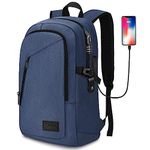 Mancro Laptop Backpack, Business Water Resistant Laptops Backpack for Men Women (Blue, 15.6 inch)