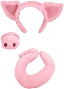 Nicky Bigs Novelties Unisex Adult Pig Ears Headband Nose and Tail Accessory Set, Pink, One Size