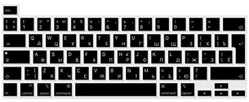 HRH Russian Language Silicone Keyboard Cover Protector for MacBook Pro 13 inch 2020 (Model A2289 / A2251 / A2338 M1 Chip) and for MacBook Pro 16" 2019 (Model A2141),European Version