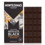 Montezuma's Absolute Black, 100% Cocoa, Dark Chocolate Orange & Cocoa Nibs, Gluten Free & Naturally Vegan, 90g Bar