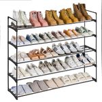 SANGMUCEN Shoe Rack, 5 Tier Shoe Organizer, Shoe Rack for Closet, Metal Shoe Storage Organizer for 30 Pairs, Black SSR051H