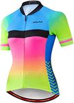 Women's Cycling Jersey Short Sleeve Biking Shirts Bike Clothing Bicycle Jacket with Pockets Breathable, 1a18, X-Large