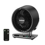 HOLMES Blizzard 8" Air Circulator Digital Fan, 3 Speeds, 90° Adjustable Head Tilt, Capacitive Touch, Remote Control, Ideal for Home, Bedroom, Kitchen or Office, Black
