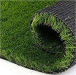 Yellow Weaves Plastic 35 Mm High Density Artificial Grass Carpet Mat For Balcony, Lawn, Door, (2 X 1 Feet), Green