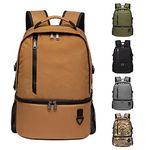 TUGUAN Insulated Cooler Backpack 16/26 Cans Double Deck Leakproof Lightweight Soft Lunch Backpack Small Cooler Bag Beach Picnic, Khaki