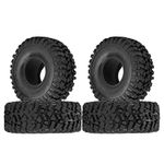 4pcs RC Crawler Car Tire, 1.9" 45mm Rubber Wheel Tires Hub with Sponge RC Accessory(120mm)