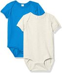 Marky G Apparel Baby Fine Jersey Bodysuit, Natural Heather/Cobalt, 12 Months