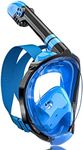 QingSong Full Face Snorkel Mask for Adults, Snorkeling Gear with Camera Mount, 180 Degree Panoramic View Snorkel Set Anti-Fog Anti-Leak