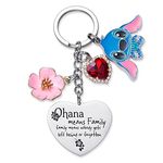 Stitch Gifts Cute Keyring Ohana Means Family Friendship Gift Stich Stuff Ornament Heart Keyrings Birthday Present