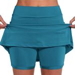 Sport Skirts for Women UK Petite to Plus Size Stretchy High Waisted Golf Tennis Skorts Athletic Pleated Skirts Inner Yoga Leggings Running Cycling Activewear Skirts Shorts Green