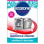 Ecozone Full Service Appliance Cleaner, Washing Machine & Dishwasher Maintenance, Ultra Deep Machine Clean, Sanitiser Deodoriser & Descaler, Limescale Remover Detergent, Natural Vegan Eco Friendly