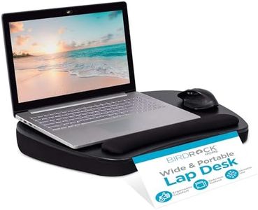 BIRDROCK HOME Oversized Lap Desk with Memory Foam Cushion, Wrist Rest, Portable Tray for Bed, Couch, Sofa, Recliner, Writing, Study, Compact Lapdesk, Ideal for WFH, Matte Black, Fits Laptops Up to 17"